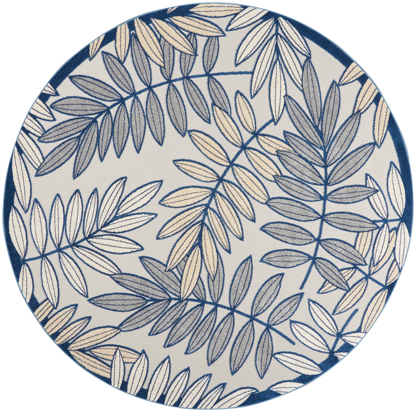 Nourison Home Aloha ALH18 Ivory Navy Contemporary Power-loomed Rugs