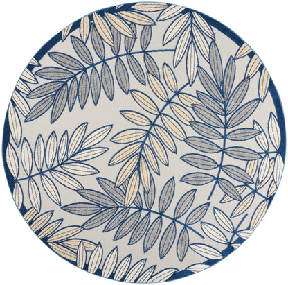 Nourison Home Aloha ALH18 Ivory Navy Contemporary Power-loomed Rugs