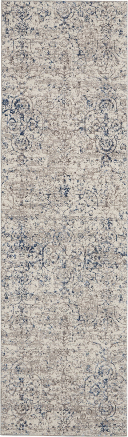 Nourison Home Royal Terrace KI43 Beige Blue Contemporary Power-loomed Rug