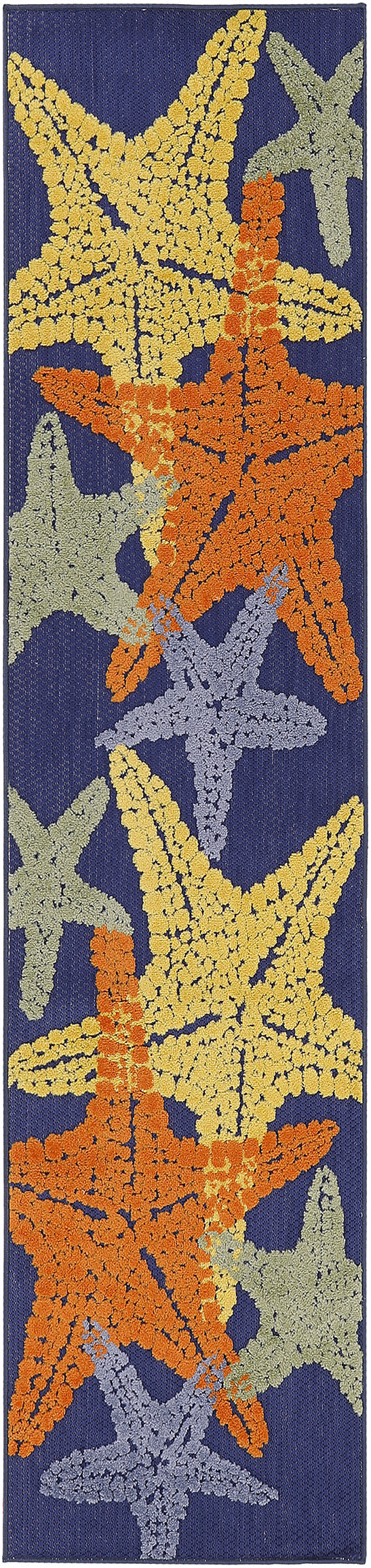 Nourison Home Aloha ALH28 Blue Multicolor Contemporary Power-loomed Rugs