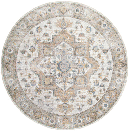 Nourison Home Astra Machine Washable ASW12 Silver Grey Traditional Power-loomed Rug