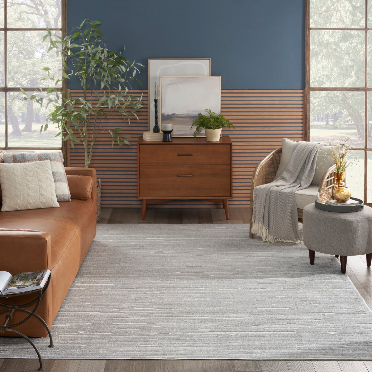 Nourison Home Care Free  Light Grey  Contemporary