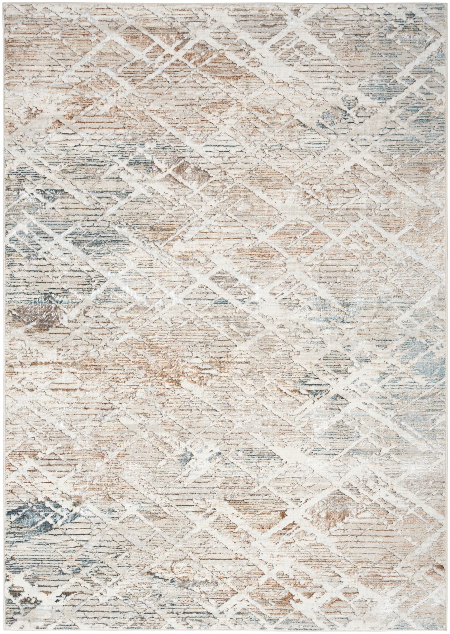 Nourison Home Glitz GLZ11 Grey Multicolor Contemporary Power-loomed Rug