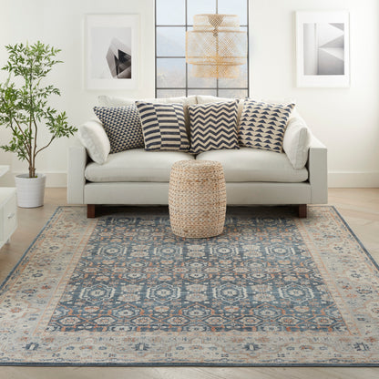 Nourison Home Malta  Blue Grey  Traditional