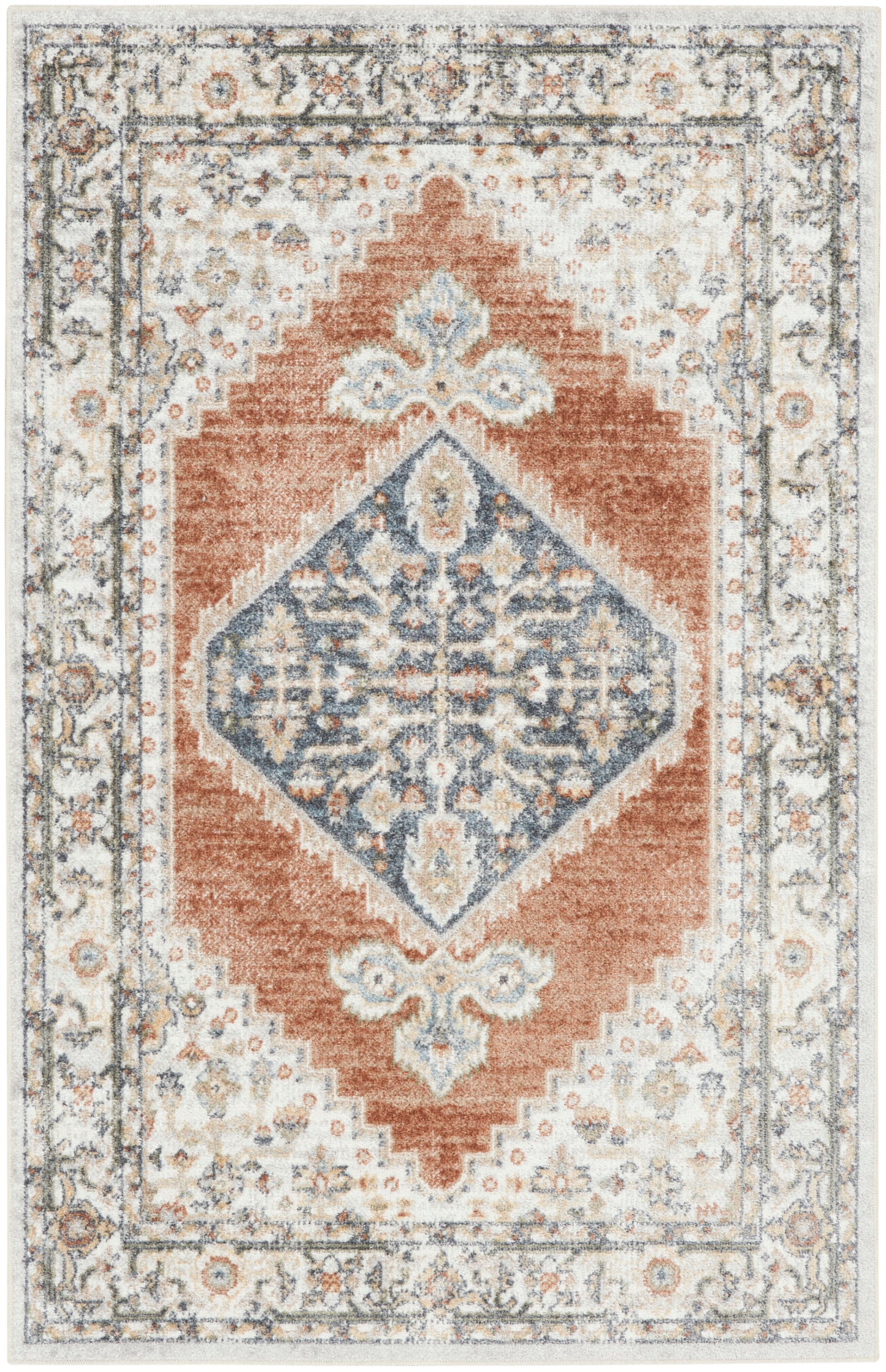 Nourison Home Astra Machine Washable ASW11 Grey Multicolor Traditional Power-loomed Rug