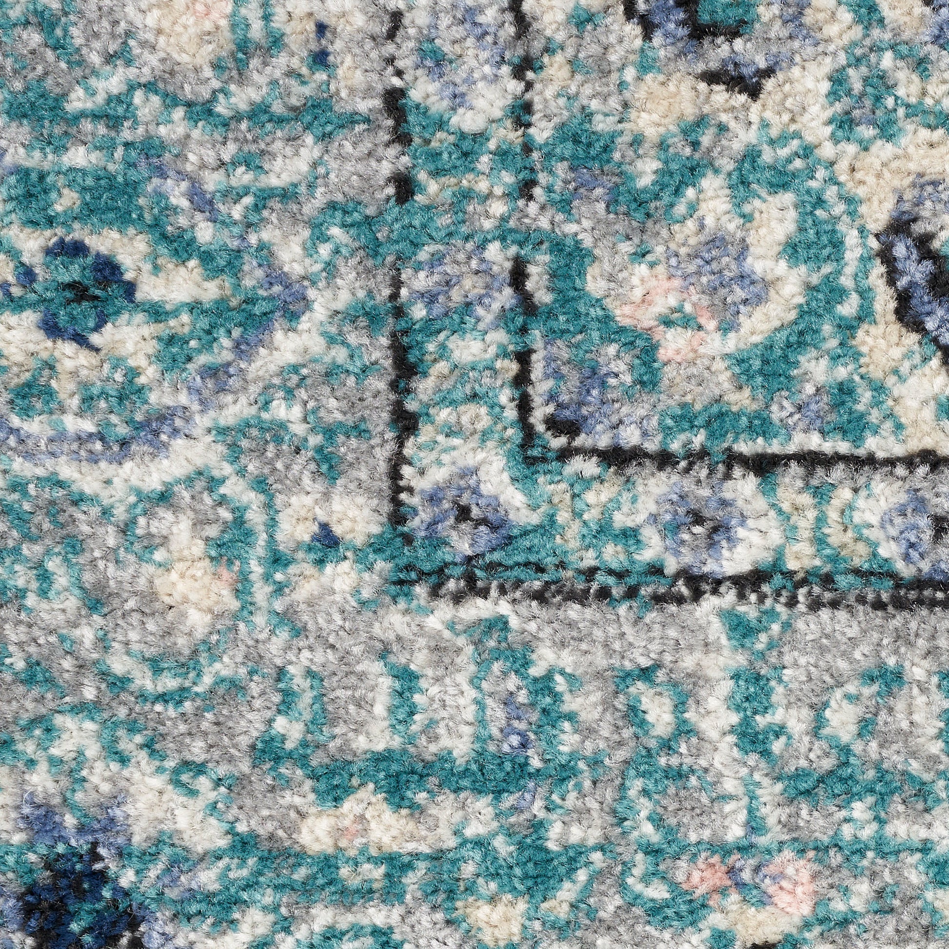 Nourison Home Passion  Turquoise Grey  Transitional