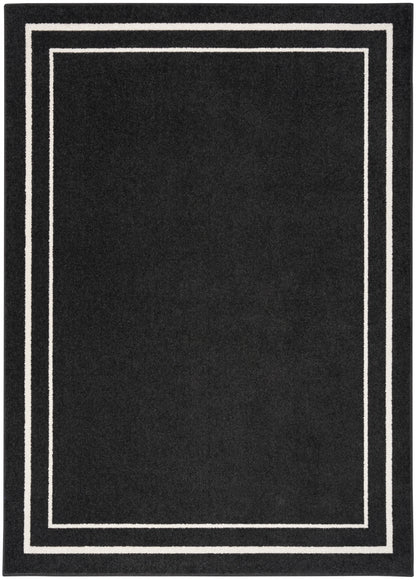 Nourison Home Nourison Essentials NRE02 Black Ivory Contemporary Power-loomed Rug