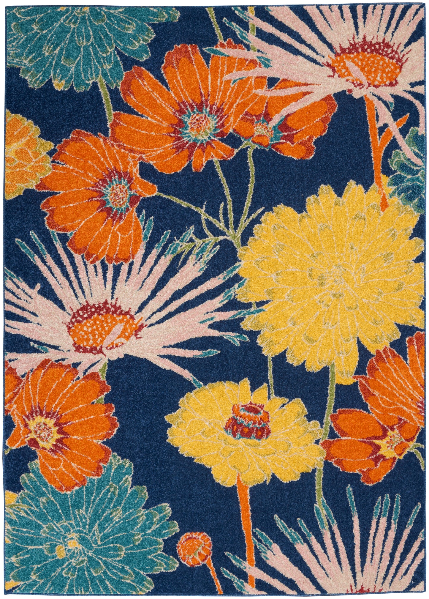 Nourison Home Allur ALR06 Navy Multicolor Contemporary Power-loomed Rug