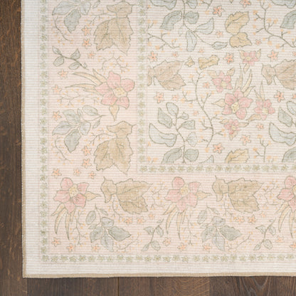 Nourison Home Botanical Washables  Beige Multicolor  Contemporary
