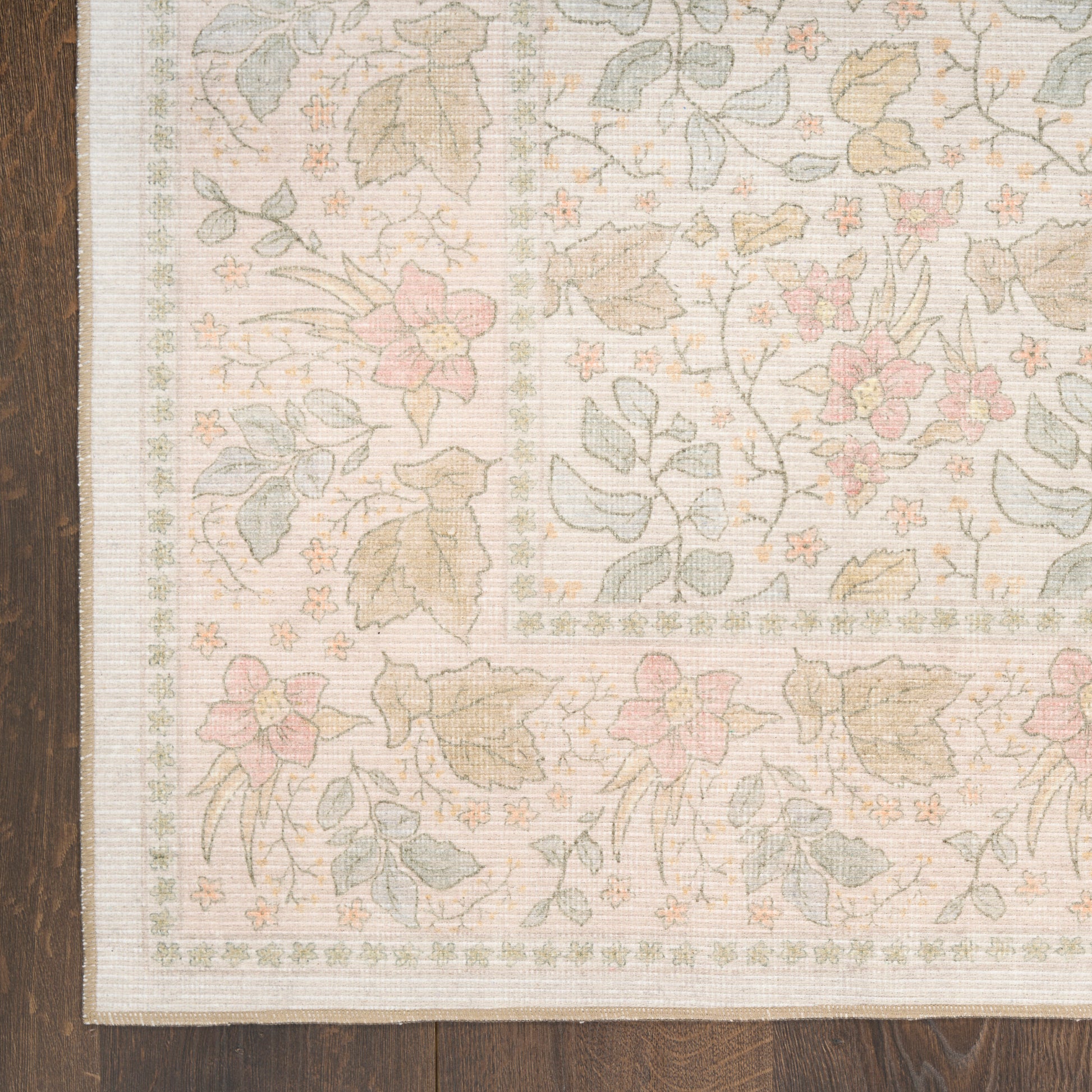 Nourison Home Botanical Washables  Beige Multicolor  Contemporary