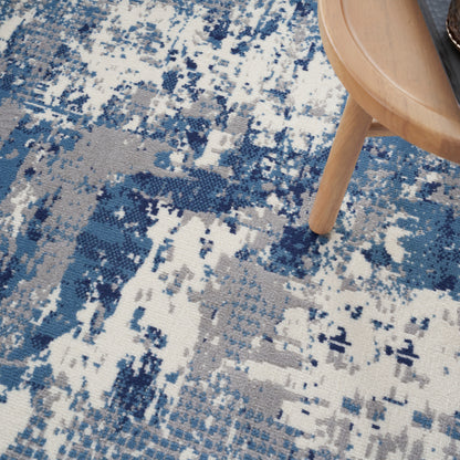 Nourison Home Grafix  Navy Blue  Contemporary