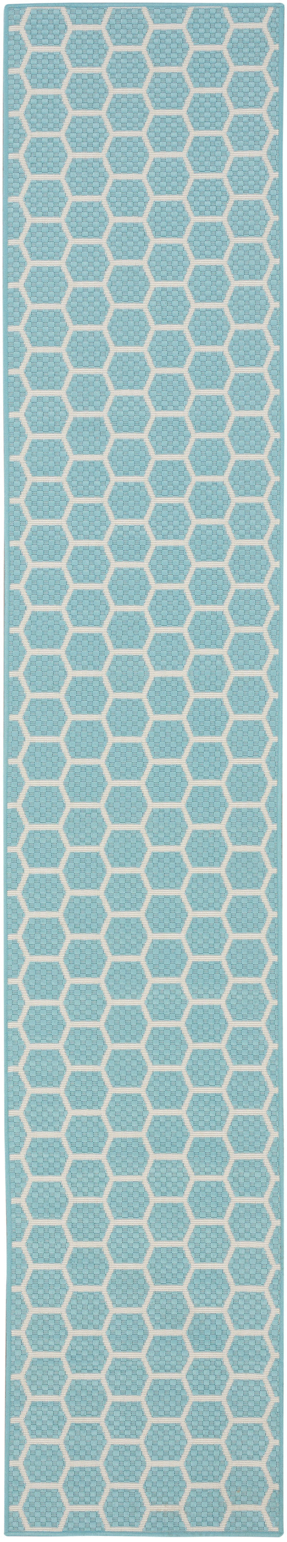 Nourison Home Twist Reversible TWS01 Aqua Contemporary Loom-woven Rug