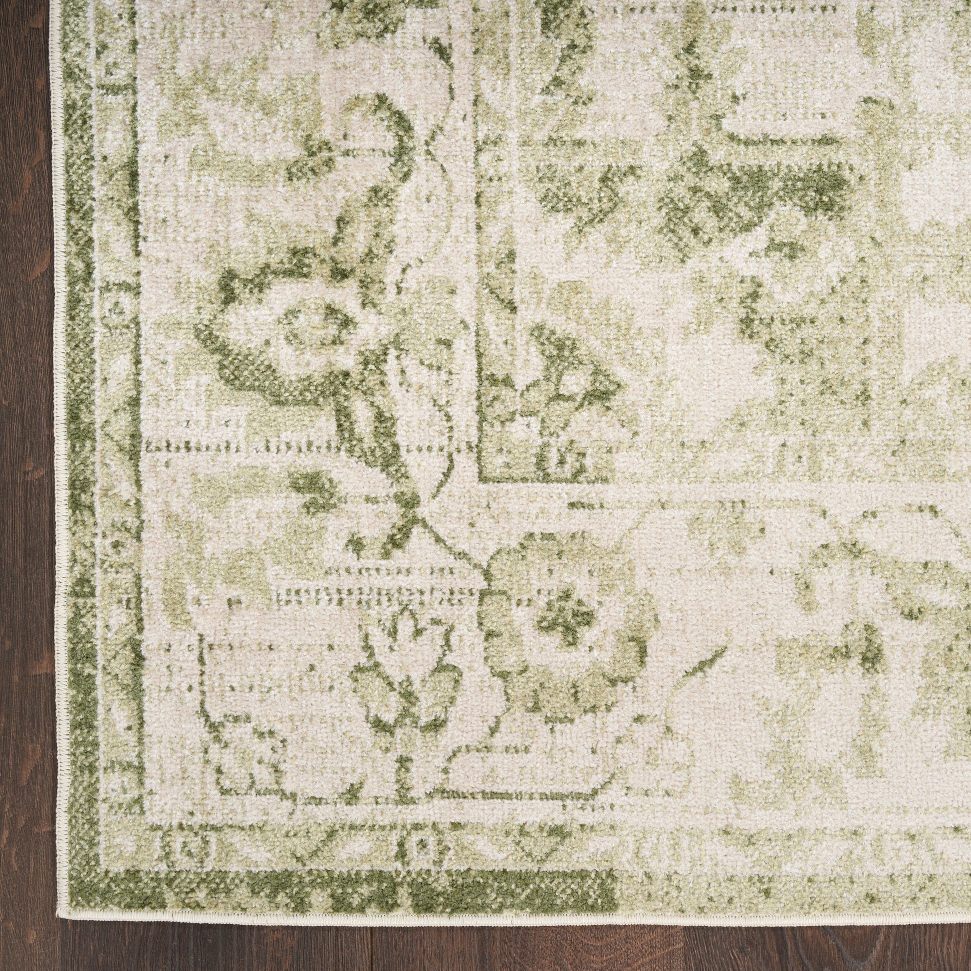 Nourison Home Astra Machine Washable  Ivory Green  Traditional