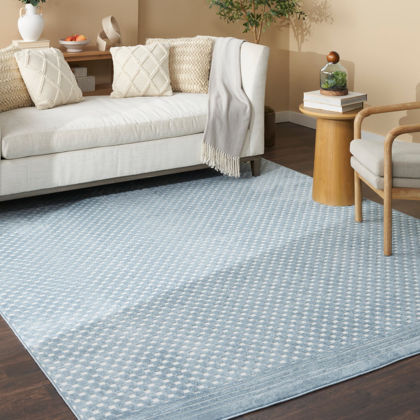 Nourison Home Care Free  Blue  Contemporary