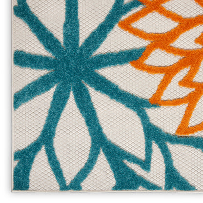 Nourison Home Aloha  Turquoise Multicolor  Contemporary