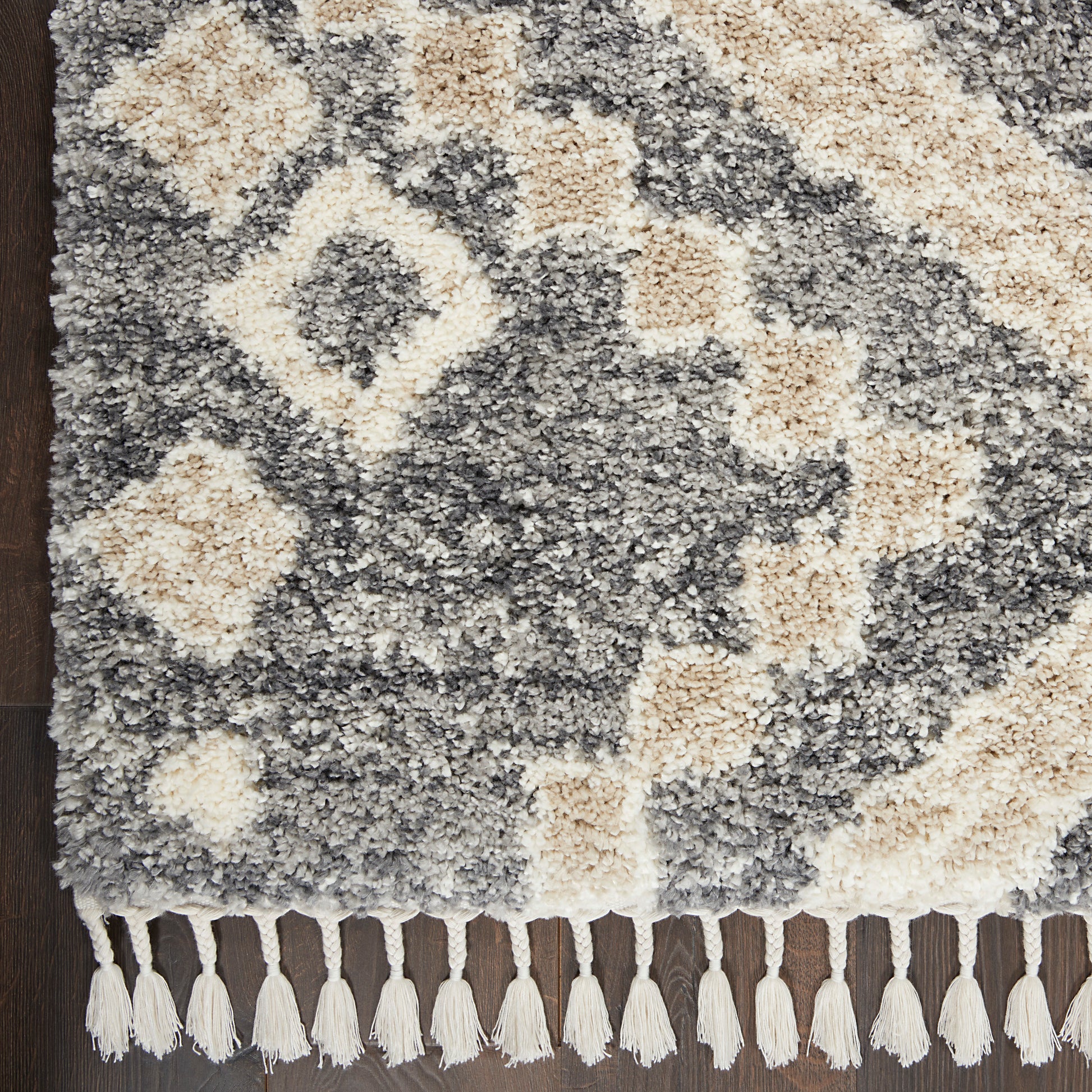 Nourison Home Oslo Shag  Grey Ivory  Contemporary