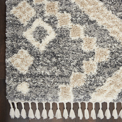 Nourison Home Oslo Shag  Grey Ivory  Contemporary