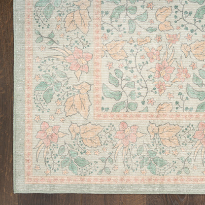 Nourison Home Botanical Washables  Green Multicolor  Contemporary