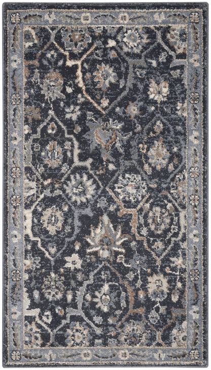 Nourison Home Moroccan Celebration KI385 Navy Traditional Power-loomed Rug