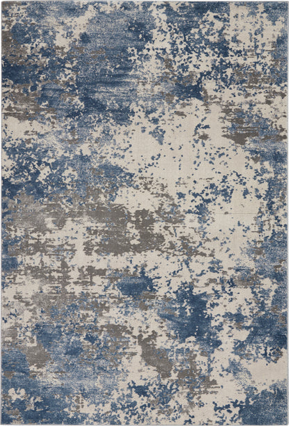 Nourison Home Rustic Textures RUS08 Grey Blue Contemporary Power-loomed Rugs