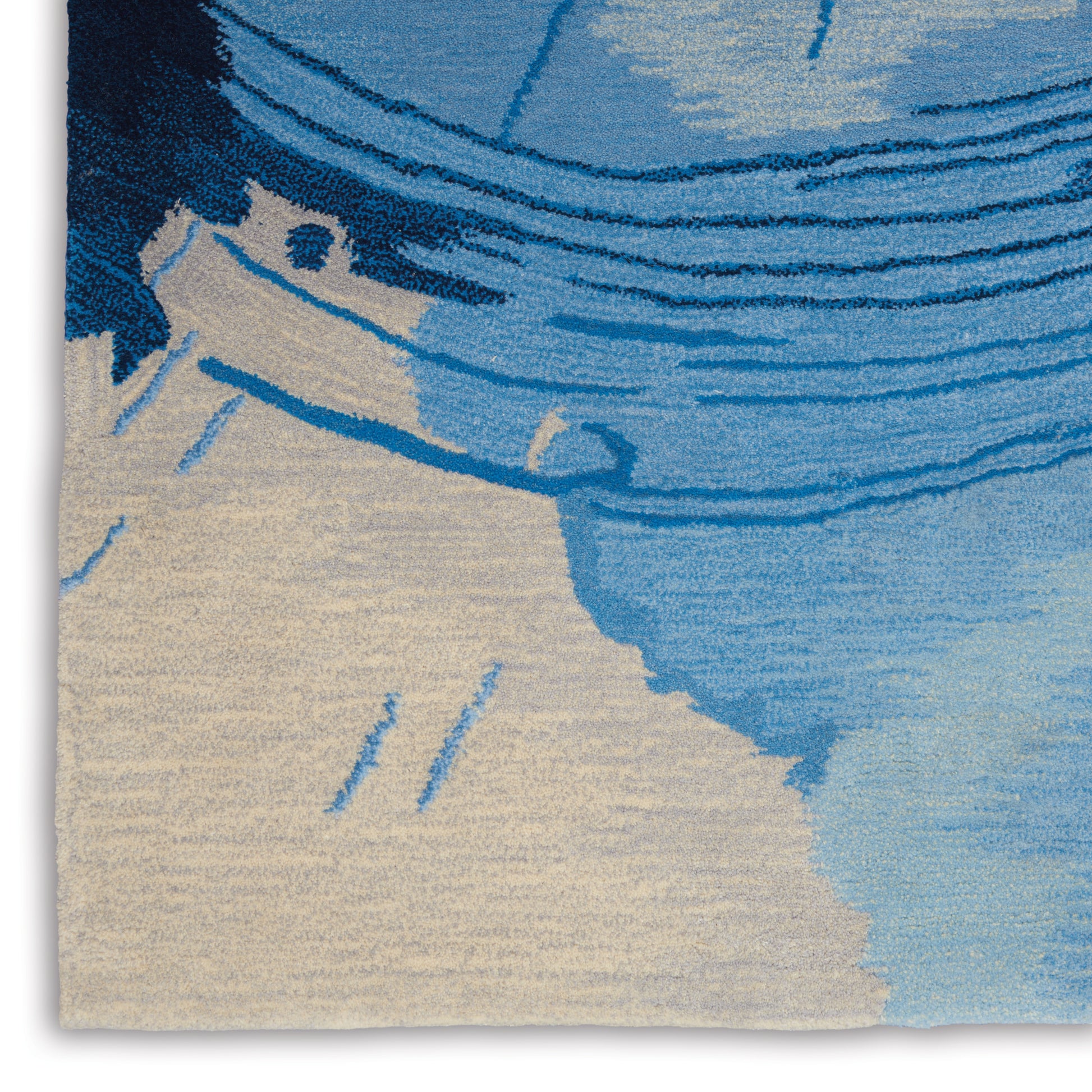 Nourison Home Symmetry  Blue Ivory  Contemporary