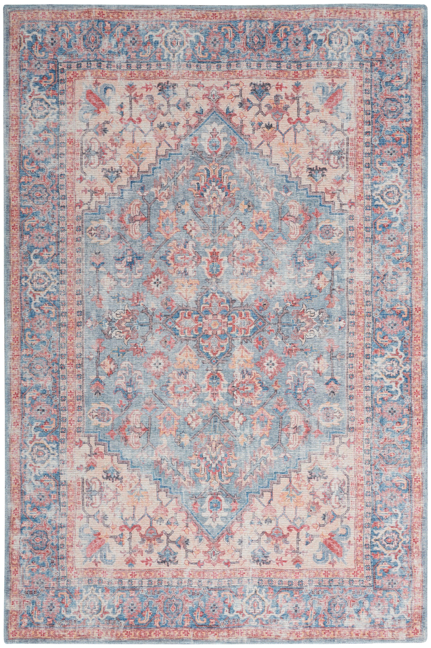 Nourison Home New Concept Washables SR104 Blue Multicolor Traditional Machine Woven Rug
