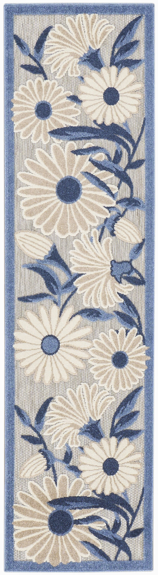 Nourison Home Aloha ALH33 Blue Grey Contemporary Power-loomed Rugs
