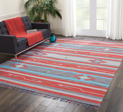 Nourison Home Baja  Grey Red  Transitional