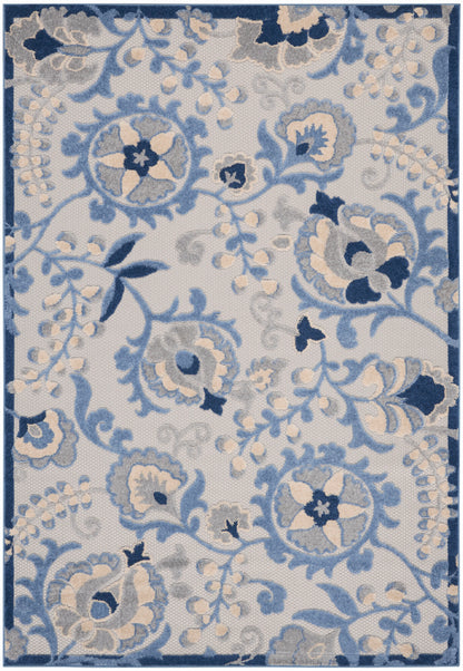 Nourison Home Aloha ALH17 Blue Grey Contemporary Power-loomed Rugs