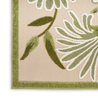 Nourison Home Aloha  Ivory Green  Contemporary