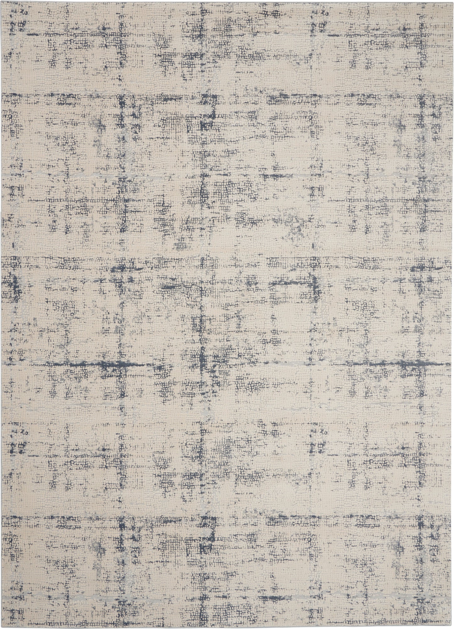 Nourison Home Rustic Textures RUS06 Ivory Blue Contemporary Power-loomed Rugs