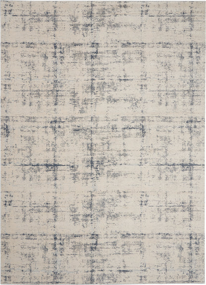 Nourison Home Rustic Textures RUS06 Ivory Blue Contemporary Power-loomed Rugs
