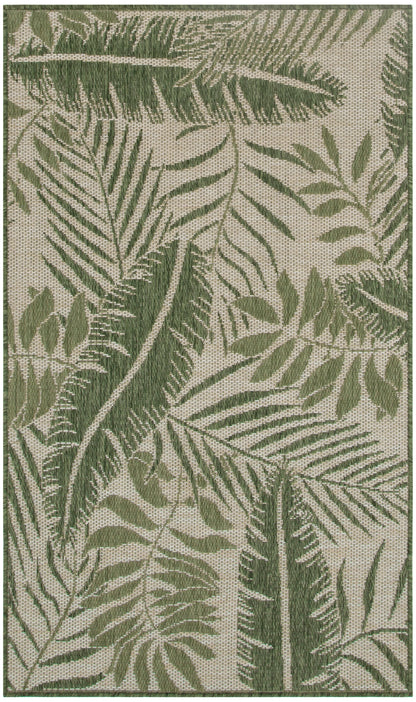 Nourison Home Garden Oasis GOA02 Ivory Green Contemporary Power-loomed Rug