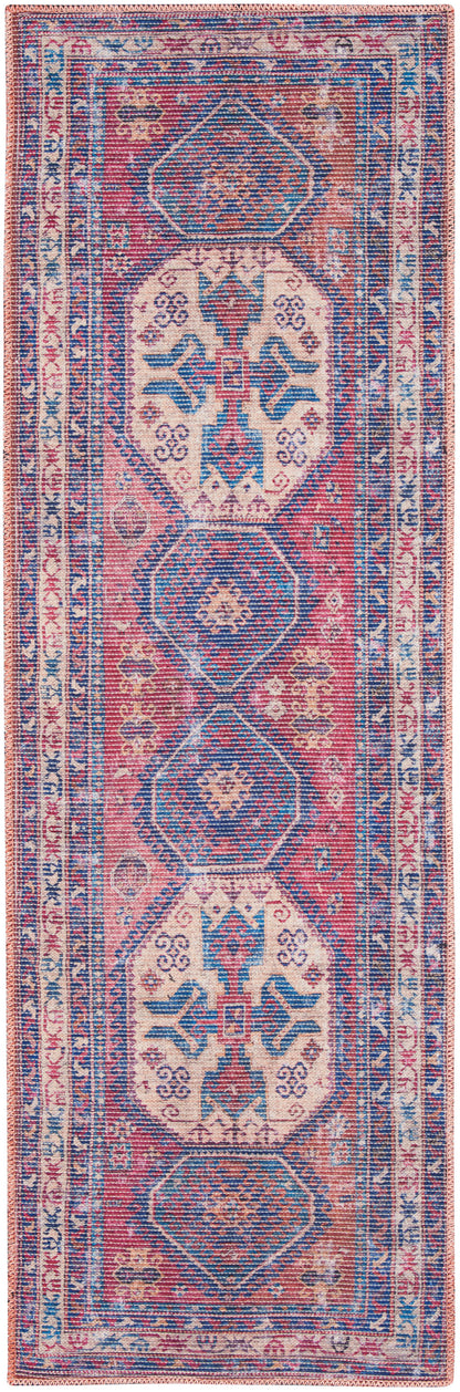 Nourison Home New Concept Washables SR105 Red Navy Traditional Machine Woven Rug