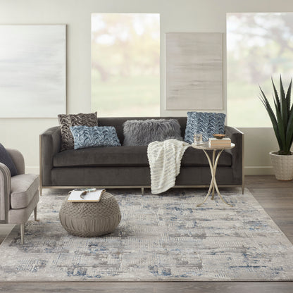 Nourison Home Royal Terrace  Ivory Blue  Contemporary