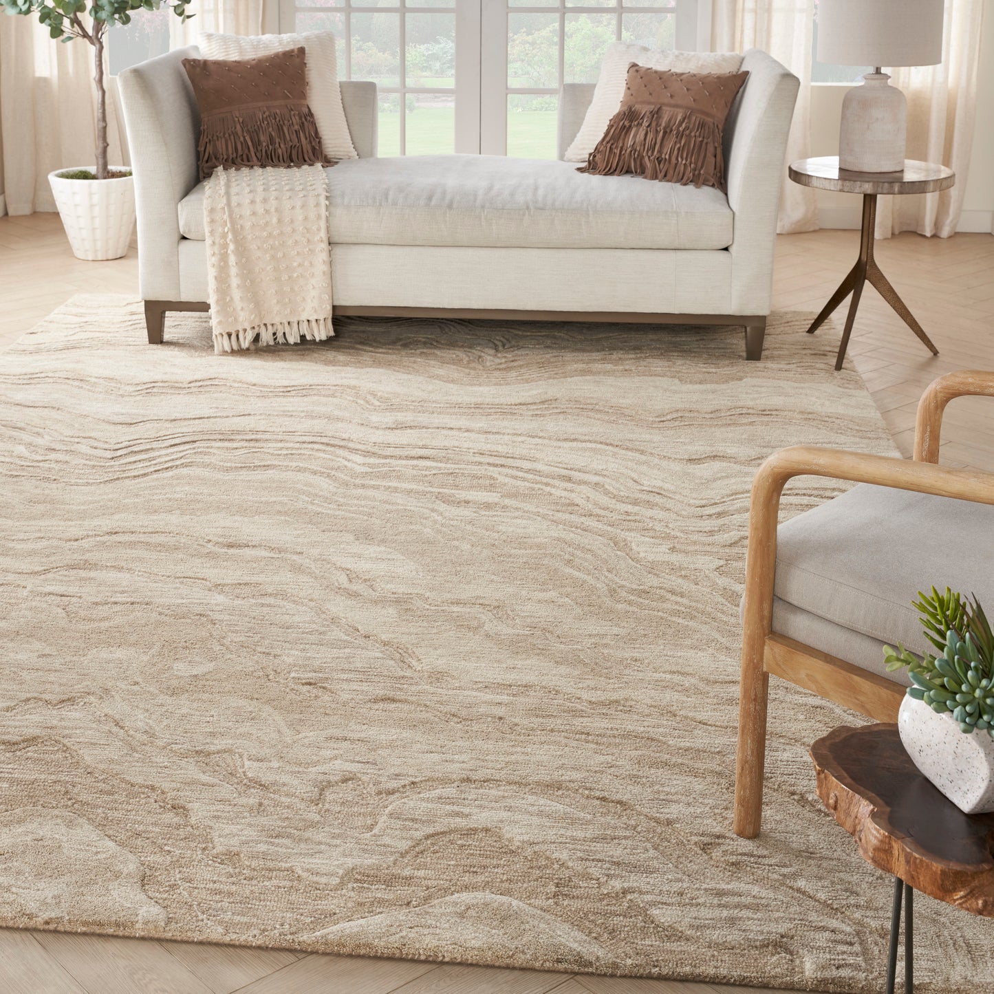 Nourison Home Graceful  Taupe  Contemporary