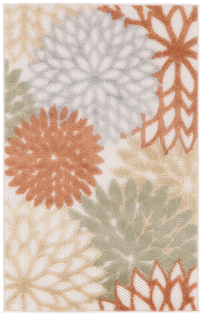 Nourison Home Aloha ALH05 Ivory Multicolor Contemporary Power-loomed Rugs