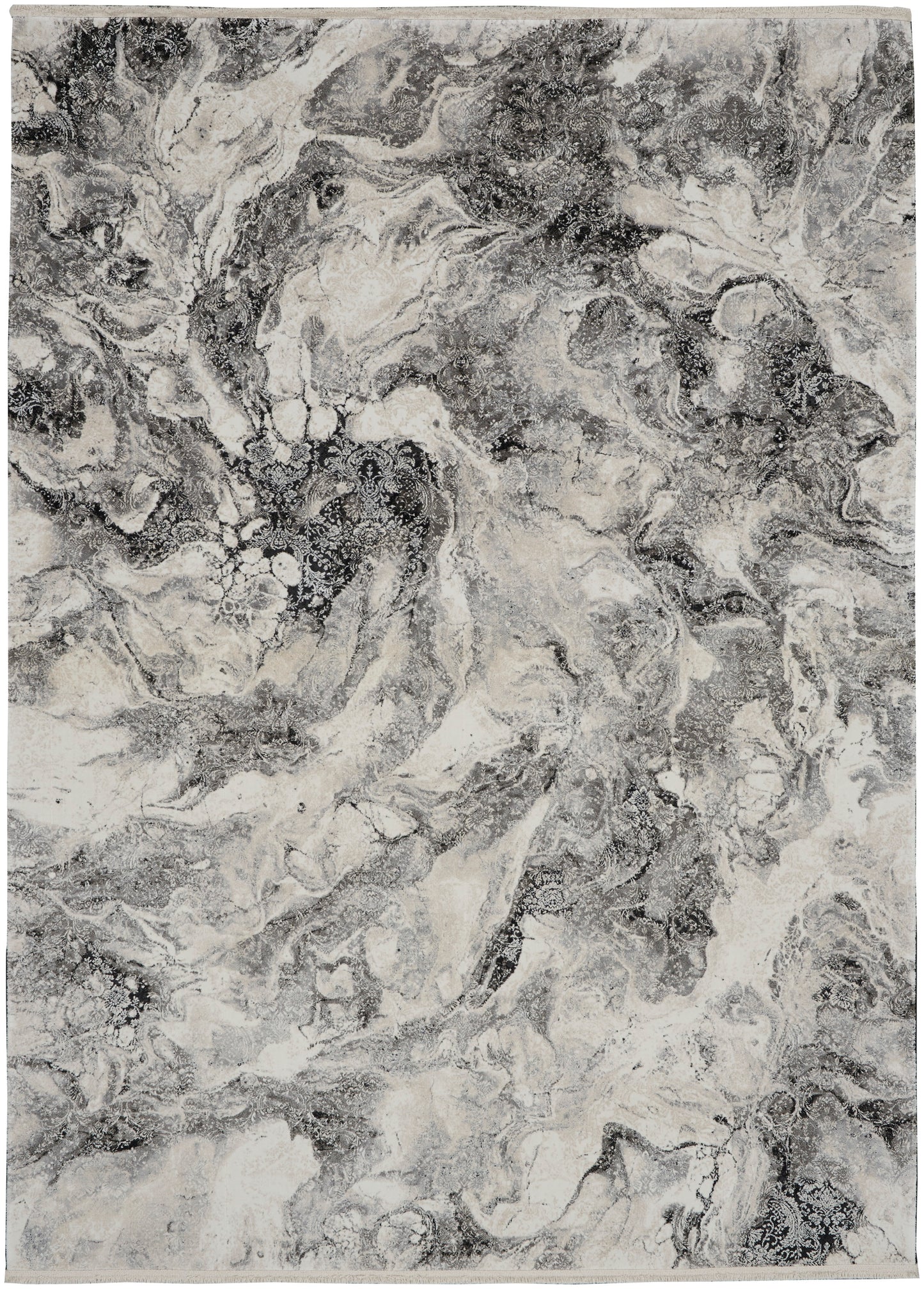 Calvin Klein Balian CK56 Silver Black Contemporary Loom Woven Rug