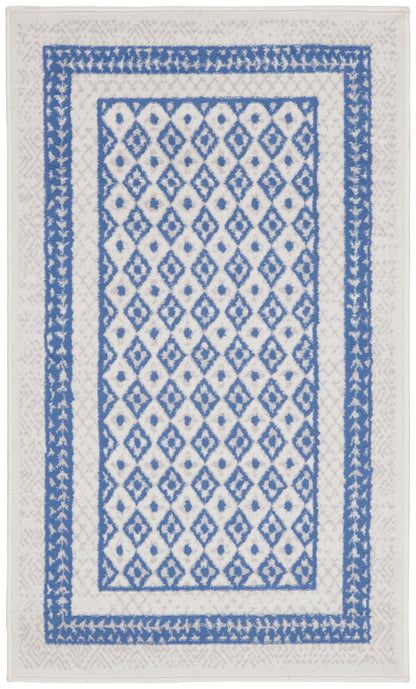 Nourison Home Whimsicle WHS13 Ivory Blue Contemporary Power-loomed Rug
