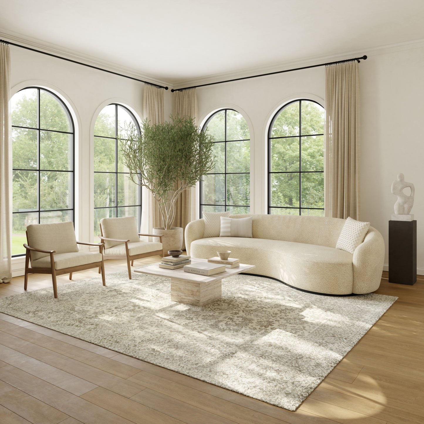 Nourison Home Azalea  Ivory Grey  Traditional