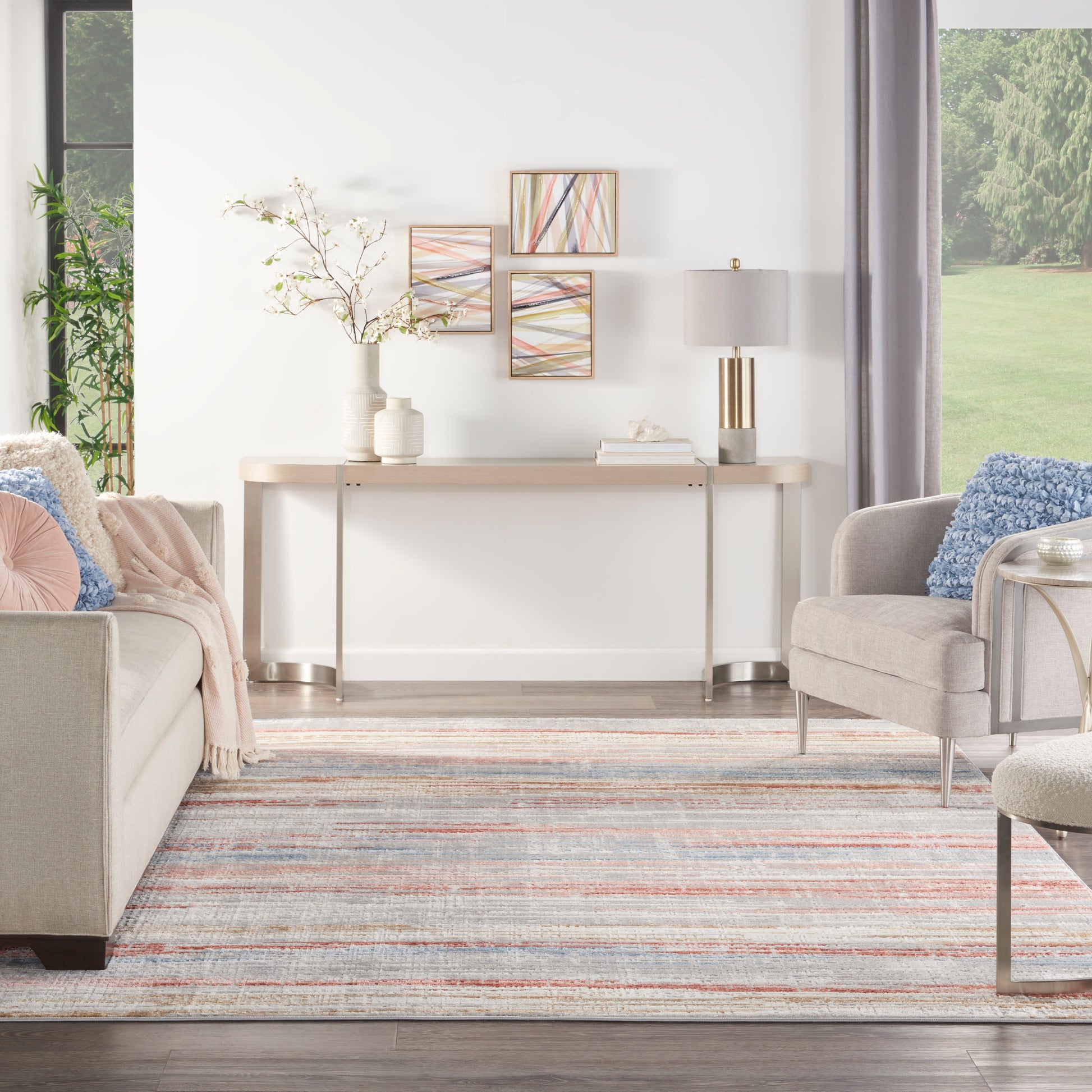 Nourison Home Elation  Ivory Multicolor  Contemporary