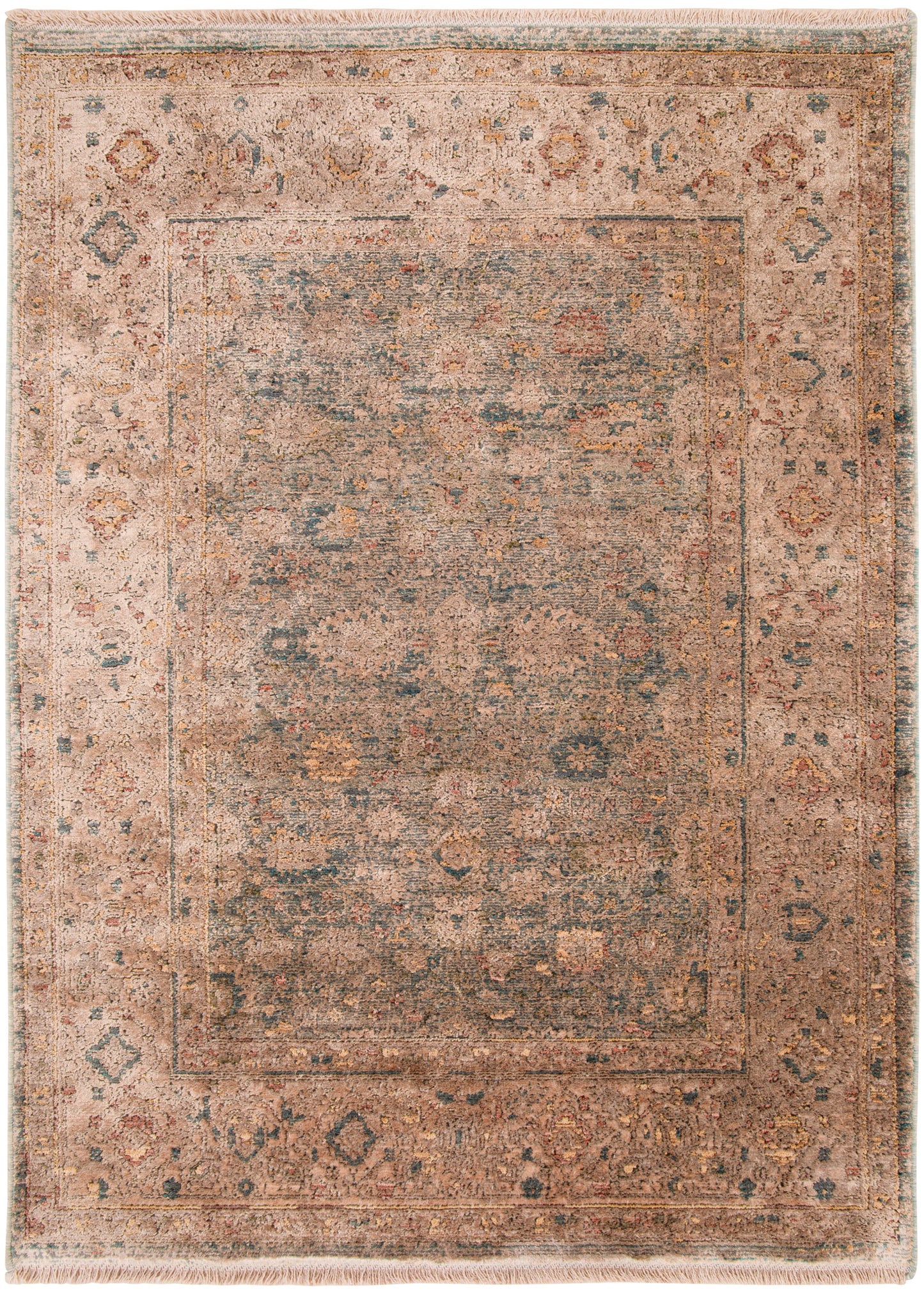 Nourison Home Luxurious LRS03 Ivory Blue Traditional Loom-woven Rug