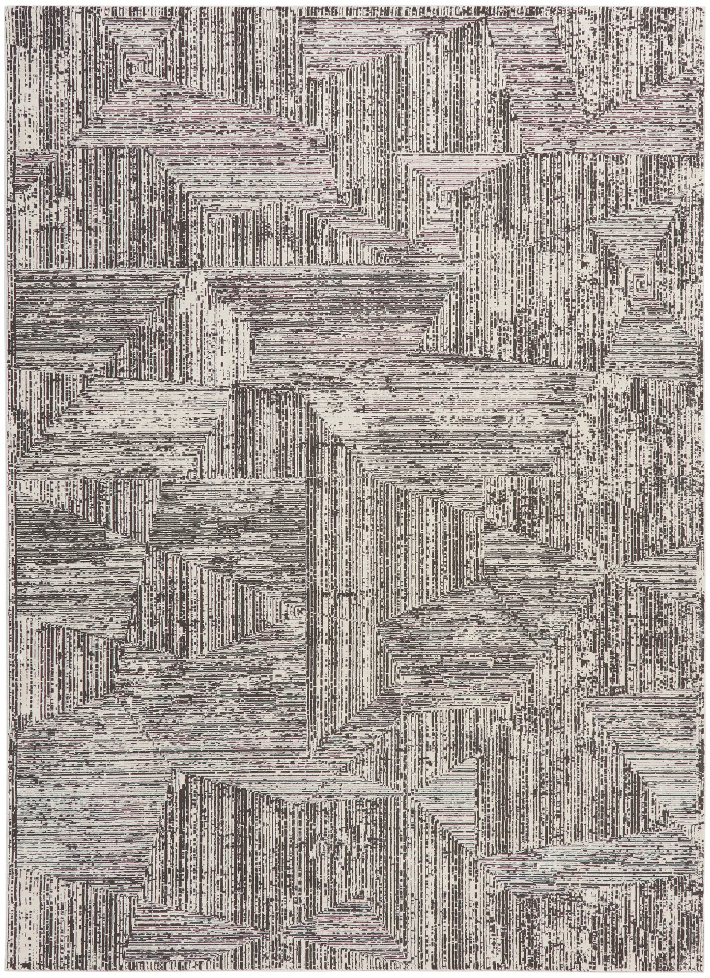 Calvin Klein CK024 Irradiant IRR01 Cream Black Contemporary Power-loomed Rug