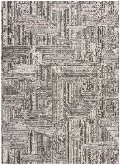 Calvin Klein CK024 Irradiant IRR01 Cream Black Contemporary Power-loomed Rug