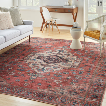 Nourison Home Grand Washables  Rust Multicolor  Traditional