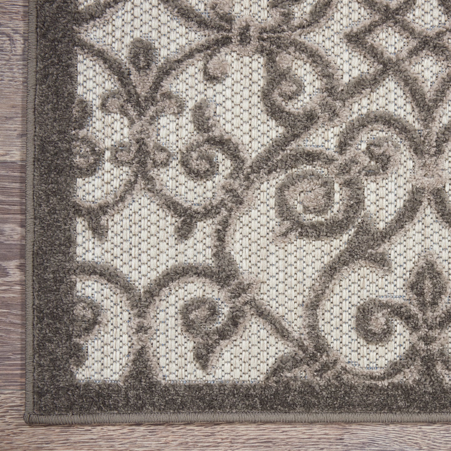 Nourison Home Aloha  Grey Charcoal  Contemporary