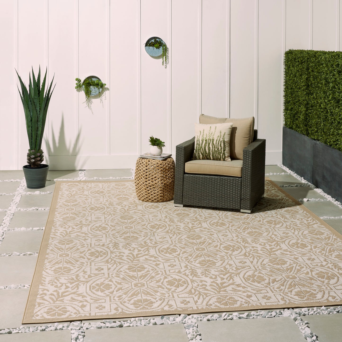 Nourison Home Aruba  Beige Cream  Transitional