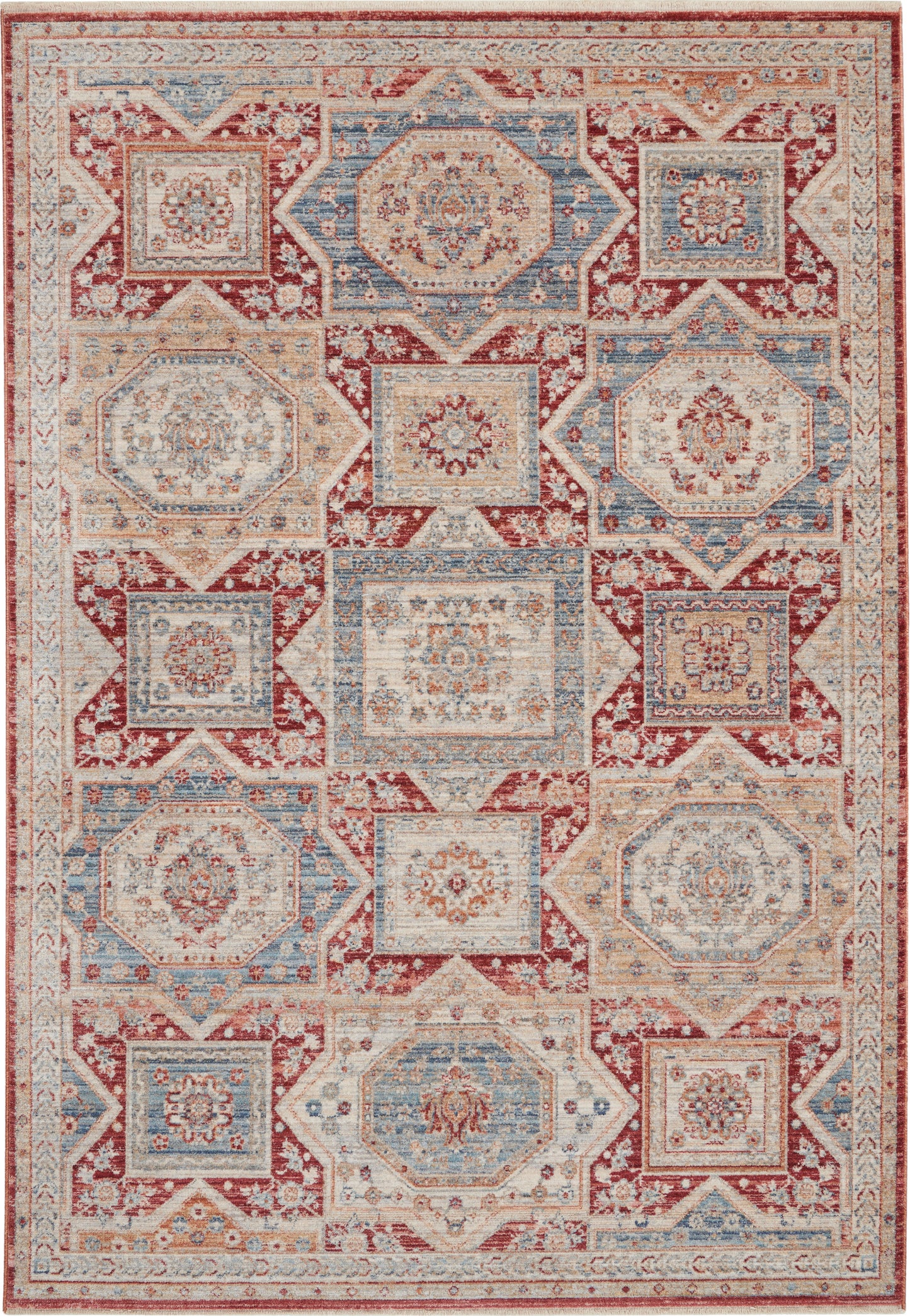 Nourison Home Homestead HMS02 Blue Brick Traditional Power-loomed Rug
