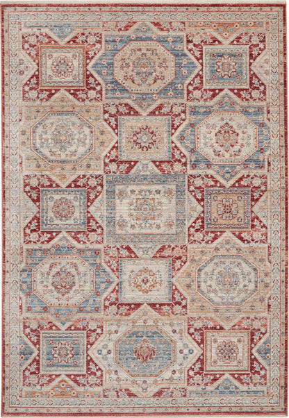 Nourison Home Homestead HMS02 Blue Brick Traditional Power-loomed Rug