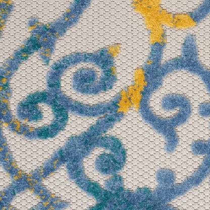 Nourison Home Aloha  Ivory Blue  Contemporary